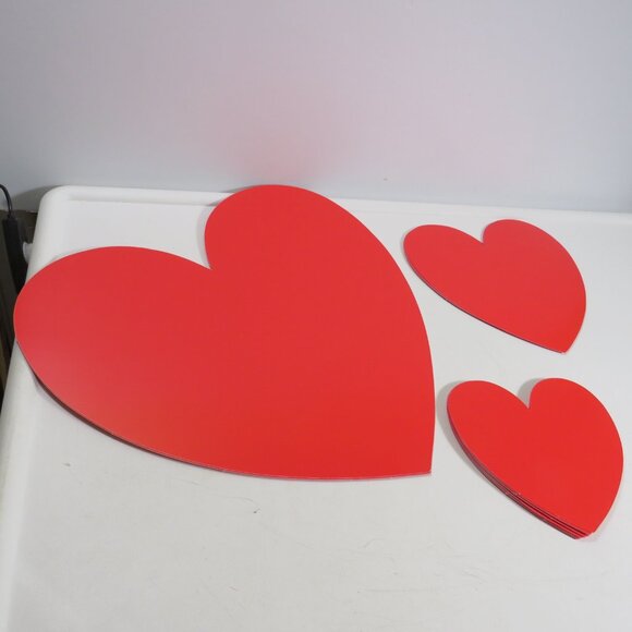 True Red Poster board Weight Gloss Hearts with color on BOTH SIDES - Picture 2 of 6